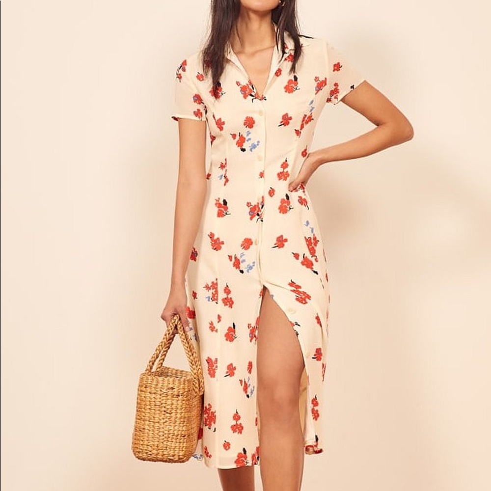 Reformation Sheila button down midi dress size 6